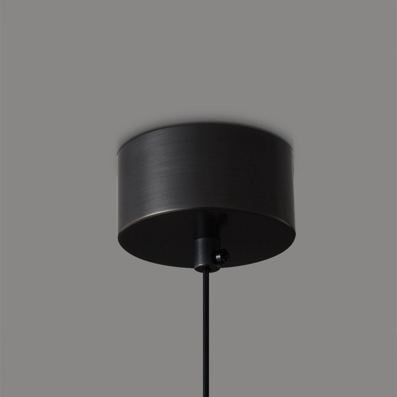 Lámpara colgante LED de tubo fino curvado minimalista moderno de cobre para dormitorio 