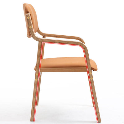 Chaise de salle à manger en tissu moderne simplicité bois éponge carrée dossier accoudoir pour salle à manger 