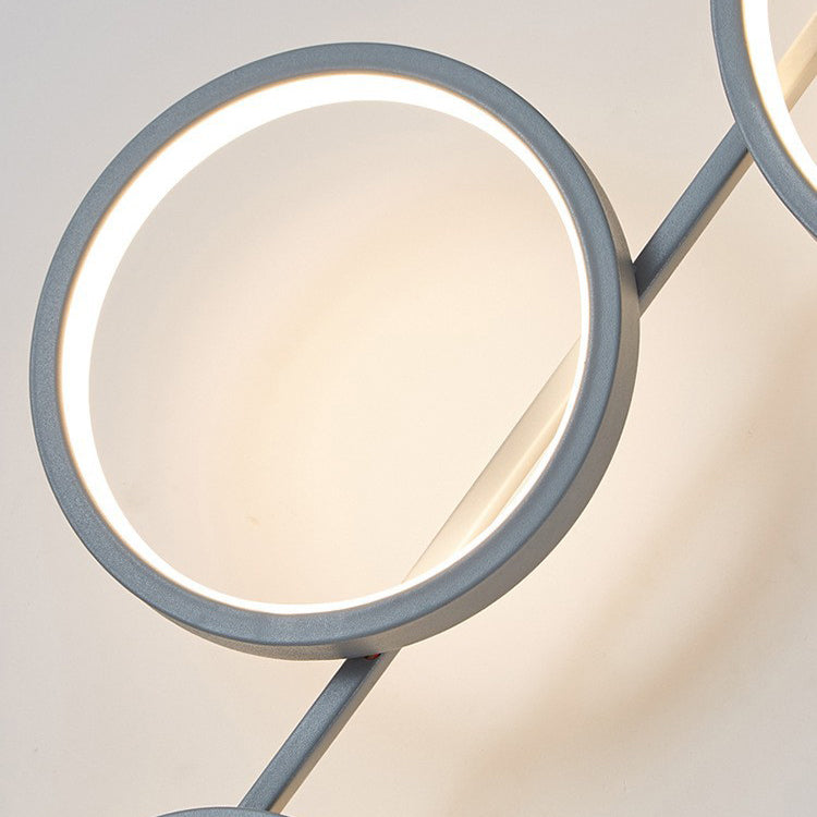 Moderne minimalistische mehrere Kreis Eisen Silikon LED Wandleuchte Lampe für Wohnzimmer 