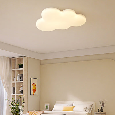 Luz de techo empotrada LED de acrílico y madera de caucho con forma de nube minimalista moderna para dormitorio 