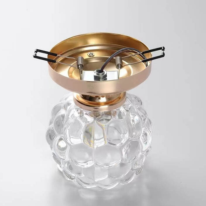 Moderne minimalistische florale Eisen-Glas-Deckenleuchte mit einer Lampe, halbeingelassen 