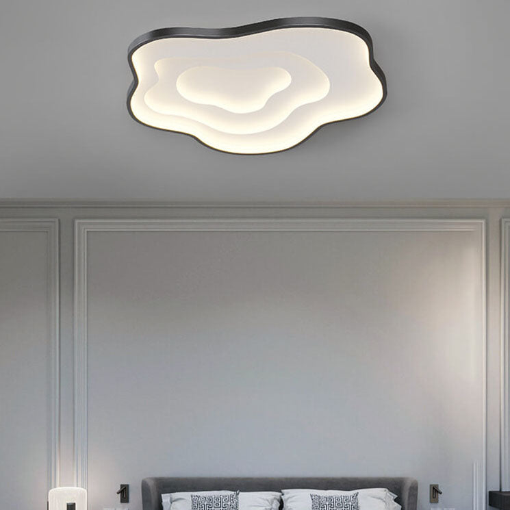 Modern Creative Solid Color Cloud Shape LED Iron Aluminum Acrylic Flush Mount Light