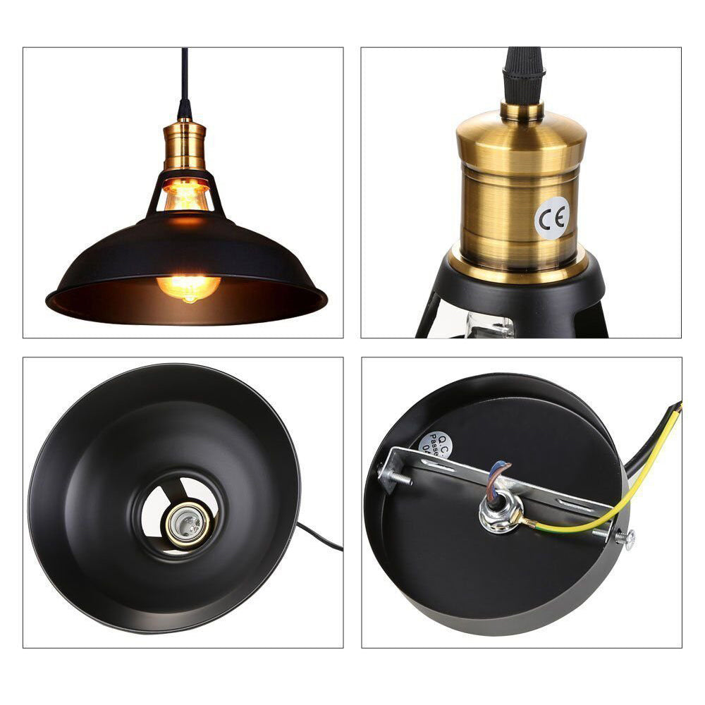 Zeitgenössische industrielle runde Topfdeckel Eisen 1-Licht Pendelleuchte für Wohnzimmer 