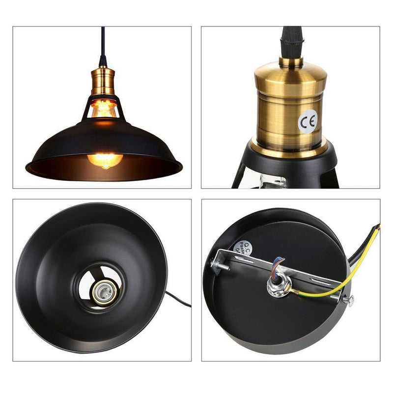 Zeitgenössische industrielle runde Topfdeckel Eisen 1-Licht Pendelleuchte für Wohnzimmer 