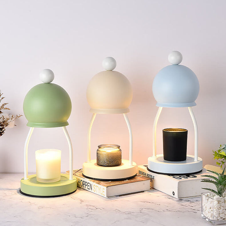 Lámpara de mesa de cera derretida de 1 luz con base de hardware de tapa redonda de hierro Art Deco moderno para dormitorio 
