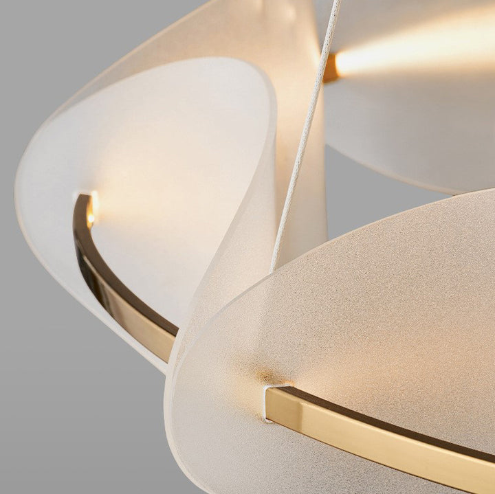Lustre LED en fer acrylique rond minimaliste moderne pour chambre 
