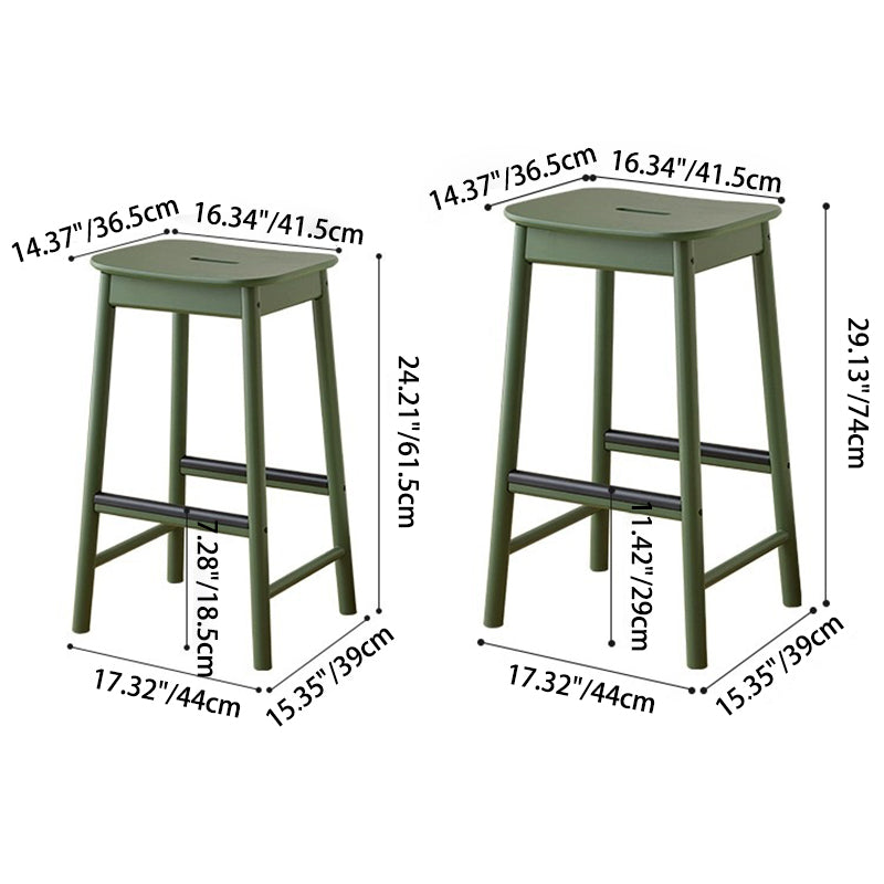 Contemporary Nordic Birch Plywood Rectangular Bar Stool Footrest For Kitchen