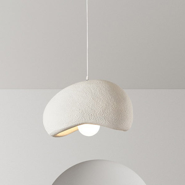 Traditionelle japanische Pendelleuchte mit 1 Licht, Kunststein, kreisförmiger Bogen, Harzschirm für Wohnzimmer 
