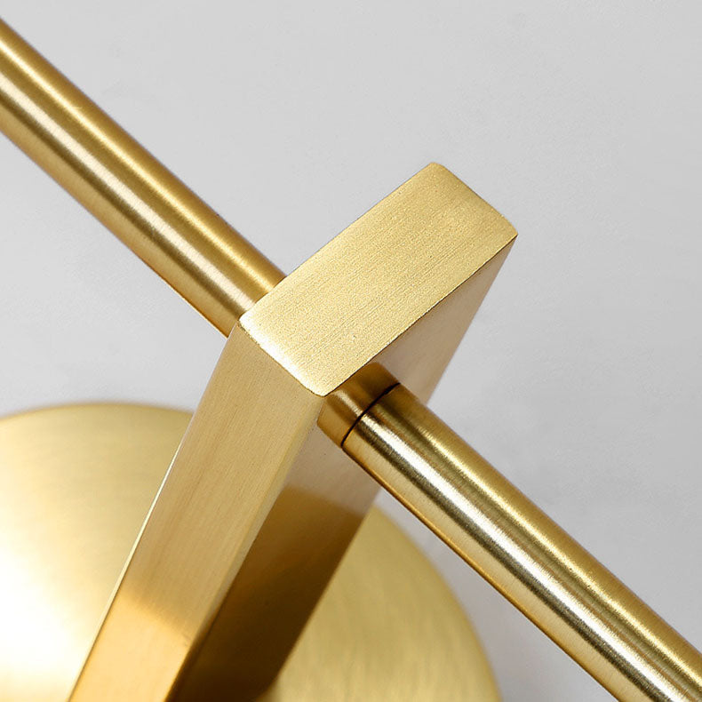 Lámpara de aplique de pared de 1 luz de cristal de hierro con puntal cilíndrico esférico contemporáneo creativo para dormitorio 