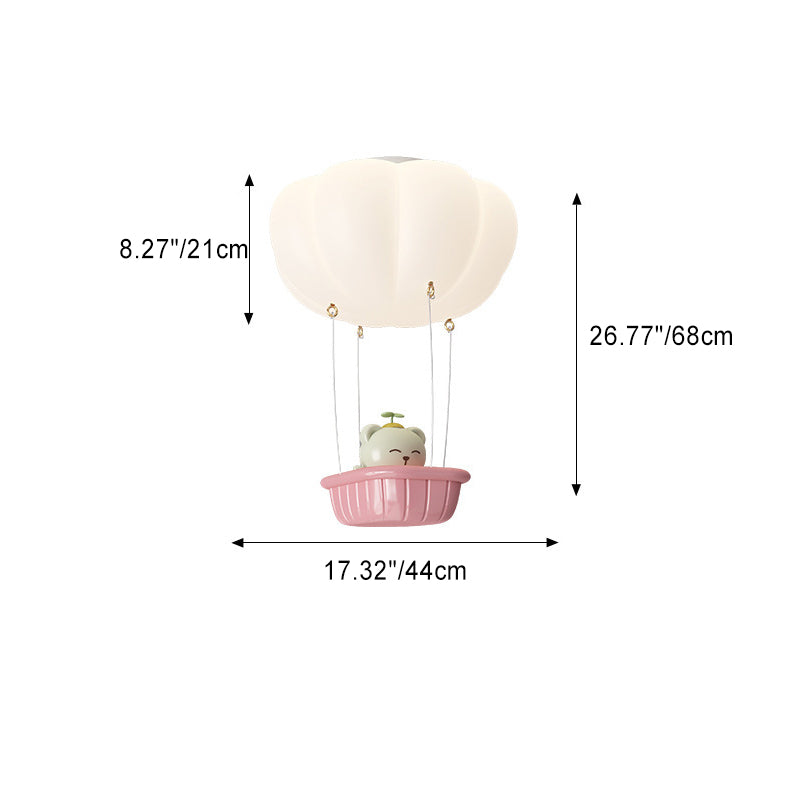 Lumière de plafond LED pour chambre à coucher en forme de montgolfière avec ours en fer citrouille pour enfants de simplicité moderne 