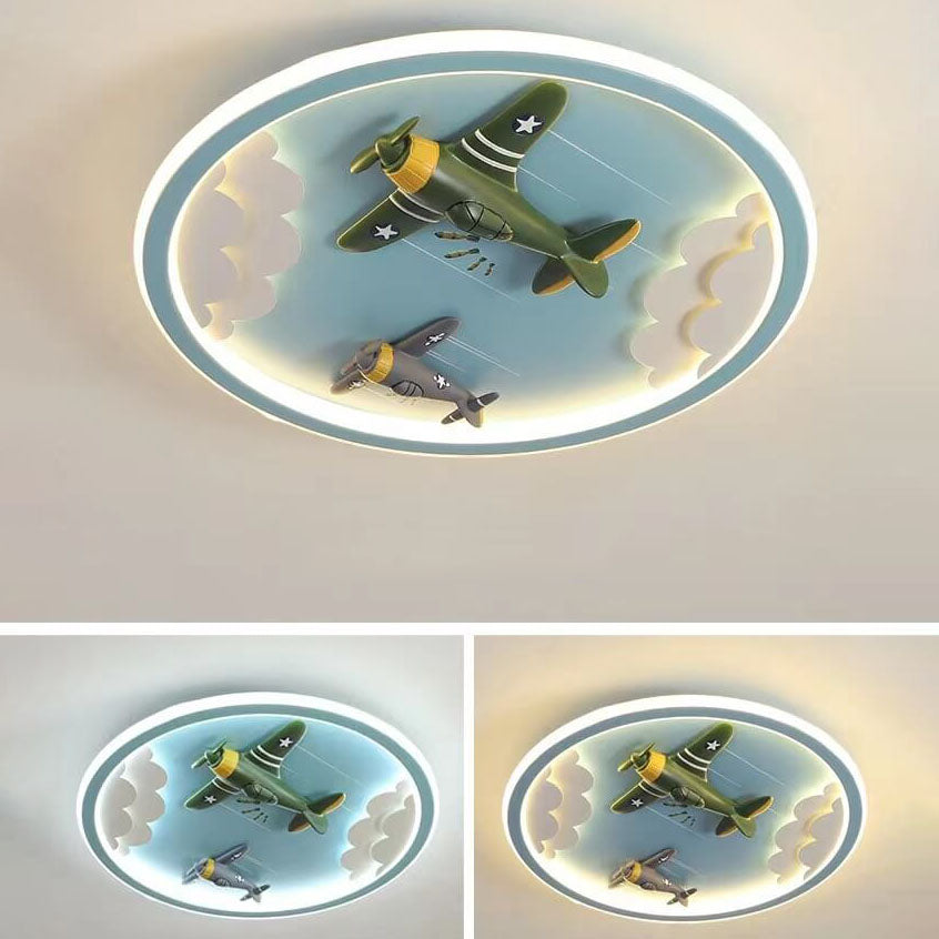 Moderne Cartoon-Harz-Flugzeug Pegasus Acrylschirm LED Kinder Deckenleuchte 
