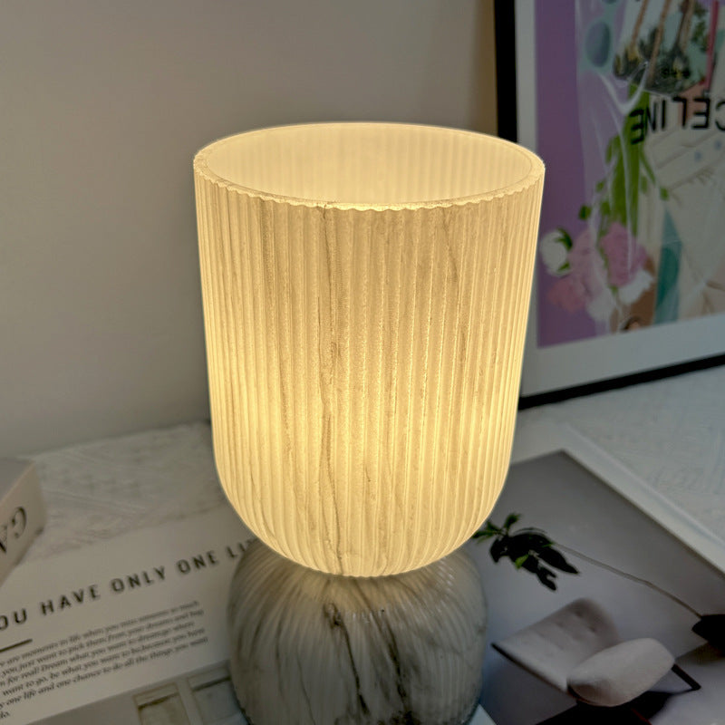 Lampe de table moderne minimaliste en verre cylindre avec entonnoir 1 lumière pour chambre 