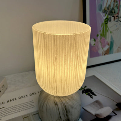 Lampe de table moderne minimaliste en verre cylindre avec entonnoir 1 lumière pour chambre 