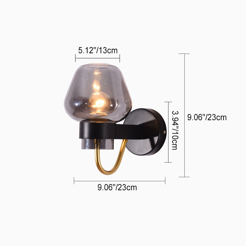 Moderne skandinavische 1-flammige Wandleuchte aus Eisen und Glas im Becher-Design für den Flur 
