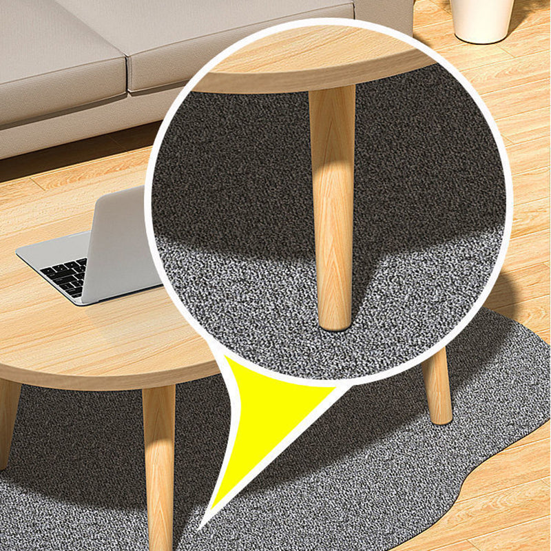 Mesa de Centro de Madera Maciza con Panel Artificial Ovalado en Forma de Lágrima Minimalista Moderna para Sala de Estar 