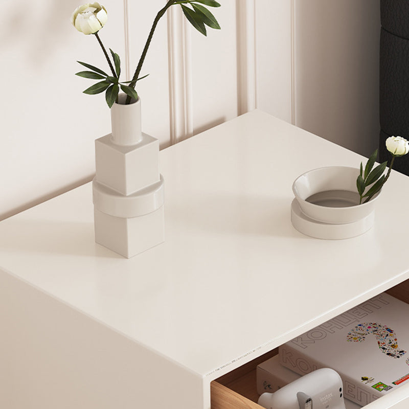 Table de chevet contemporaine créative rectangulaire orb en planche artificielle en bois massif avec acier inoxydable à 2 tiroirs pour chambre 