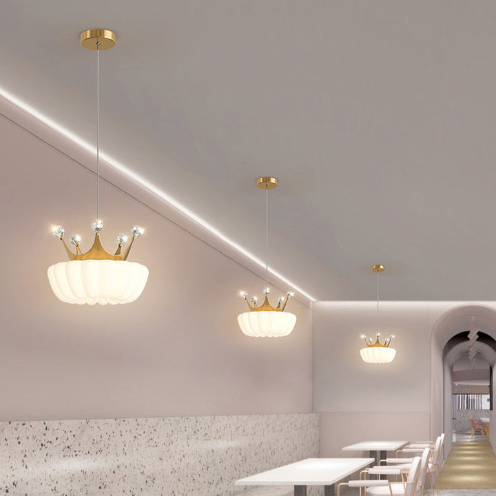 Lámpara colgante LED de cristal con corona de nube creativa contemporánea para dormitorio 