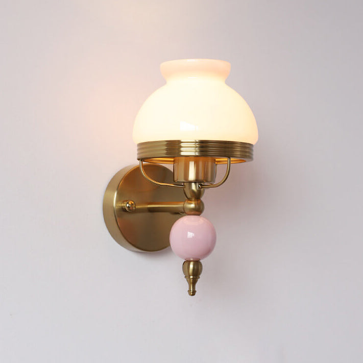 Vintage Minimalist Decorative Glass Globe 1-Light Wall Sconce Lamp