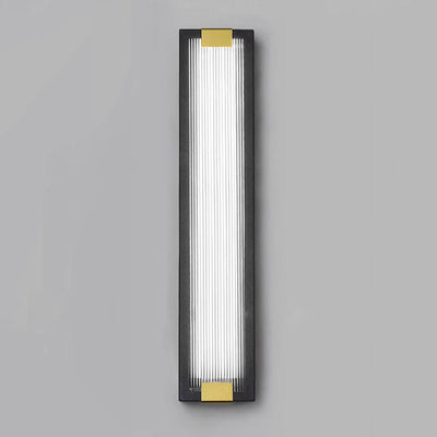 Modern Luxury Rectangle Acrylic Stainless Steel Waterproof LED Wall Sconce Lamp For Outdoor Patio