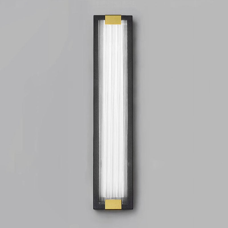 Modern Luxury Rectangle Acrylic Stainless Steel Waterproof LED Wall Sconce Lamp For Outdoor Patio