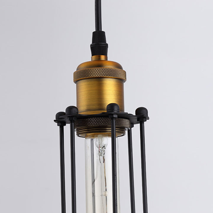 Suspension Luminaire 1-Lumière en Aluminium Fer Fil Cylindre Vintage Traditionnel pour Salon 