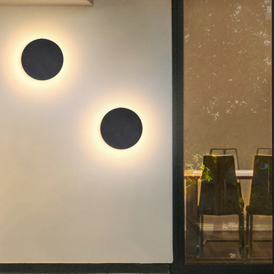 Applique murale LED en acrylique et aluminium rond minimaliste moderne pour patio extérieur 