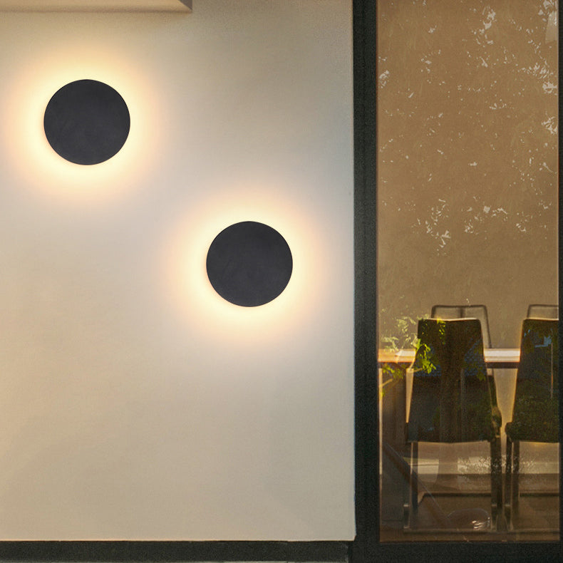 Applique murale LED en acrylique et aluminium rond minimaliste moderne pour patio extérieur 
