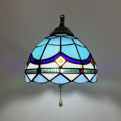Tiffany Creative Resin Glass Flower Shape 1-Light Wall Sconce Lamp