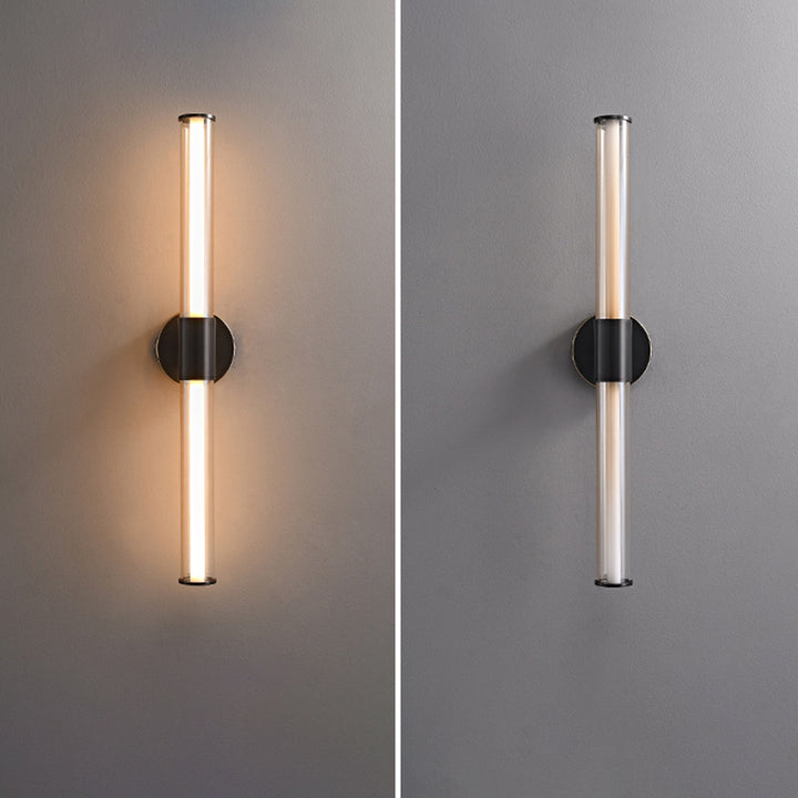 Applique Murale à LED en Verre de Cuivre Cylindrique Minimaliste Moderne Pour Salon 