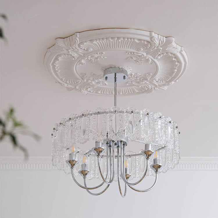 Porte-bougie rond en verre et fer traditionnel français 4/5/6 Lumières Lustres pour chambre 