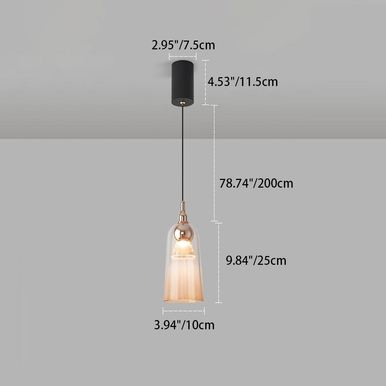 Zeitgenössische nordische Acryl-Cup-Shade-Aluminium-LED-Pendelleuchte mit Farbverlauf für Esszimmer 