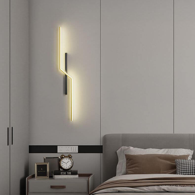 Modern Minimalist Geometry Lines Aluminum LED Wall Sconce Lamp