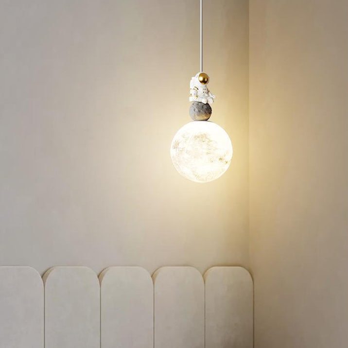 Lustre Pendentif LED en Résine de Fer Astronaute Minimaliste Moderne pour Chambre 