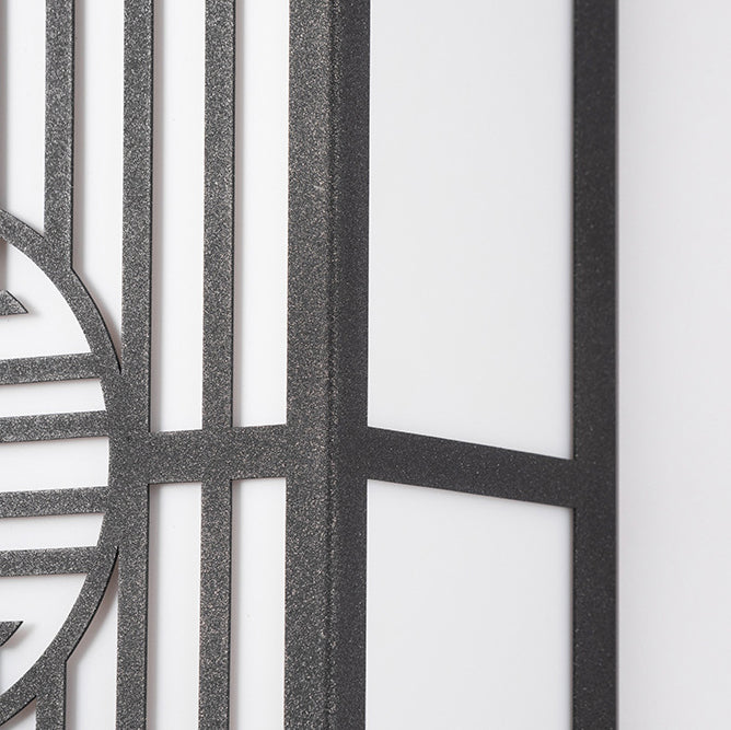 Applique murale LED en acier inoxydable rectangulaire en plastique chinois traditionnel pour entrée 