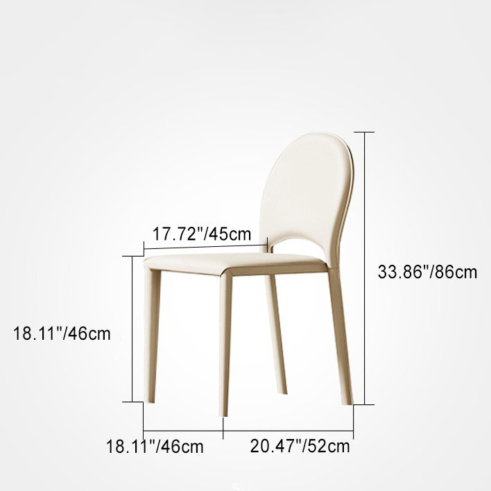 Modern Minimalist Saddle-Style Faux Leather Carbon Steel Sponge Square Elliptical Dining Chair Backrest For Dining Room