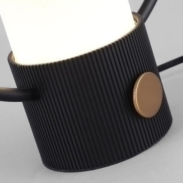 Zeitgenössische kreative runde Kuppelzylinder-Aluminiumglas-1-Licht-Tischlampe für Wohnzimmer 
