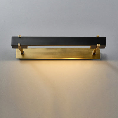 Zeitgenössische Luxus-Antik-Messing-Streifen 2-Licht Spiegel Front Wandleuchte Lampe für Badezimmer 