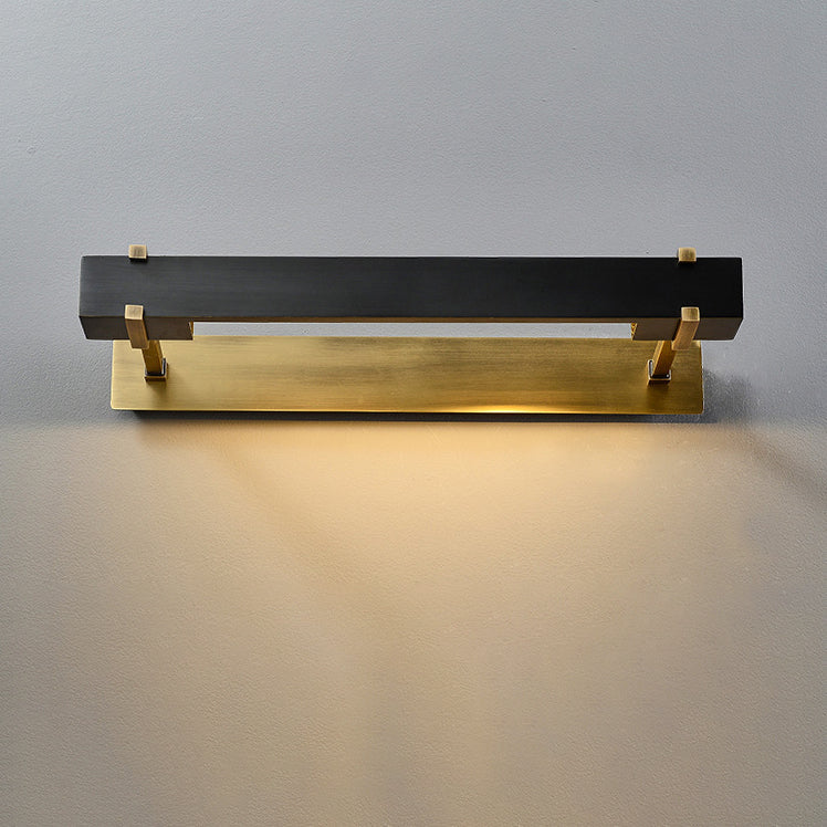 Zeitgenössische Luxus-Antik-Messing-Streifen 2-Licht Spiegel Front Wandleuchte Lampe für Badezimmer 
