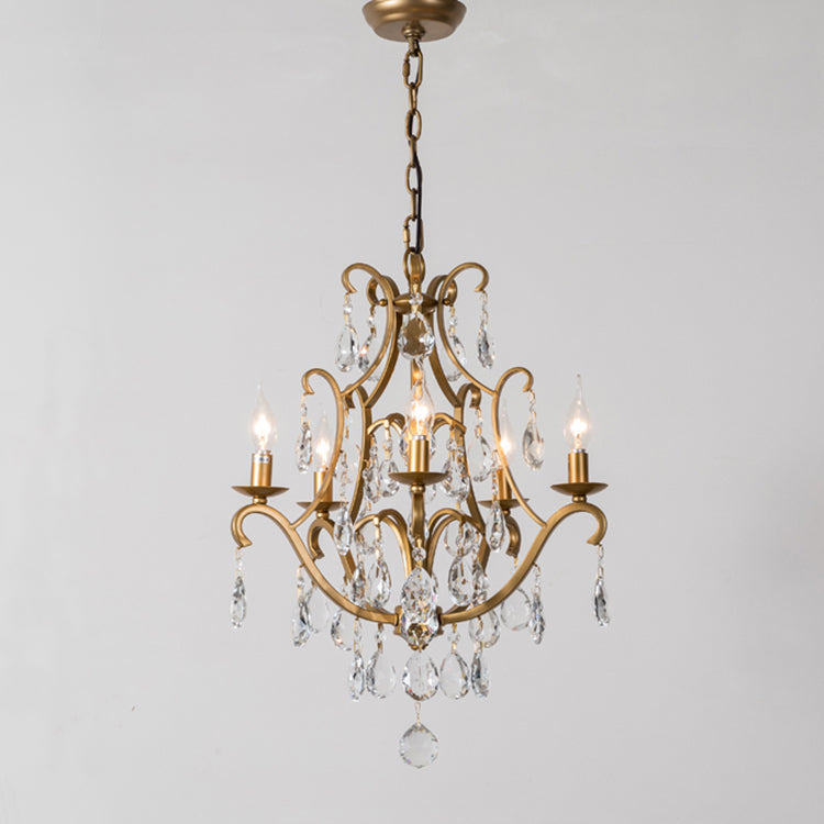 Chandelier traditionnel français avec cadre rond en cristal et fer, 5/9/12 lumières pour salon 