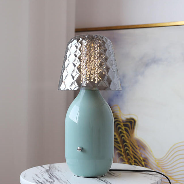 Nordic Vintage Candy Glass Iron Base LED Touch Table Lamp