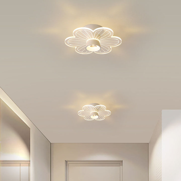 Moderne minimalistische runde Rose Blume Eisen Acryl LED Unterputz Deckenleuchte für Wohnzimmer 