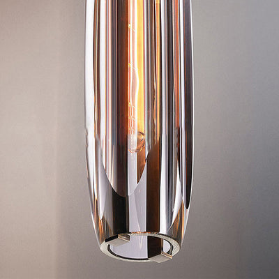 Modern Minimalist Cylinder Full Copper Crystal 1-Light Wall Sconce Lamp For Bedroom