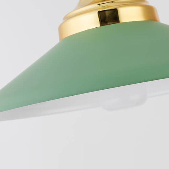 Lámpara colgante contemporánea nórdica de aluminio color macaron con diseño triangular de 1 luz para sala de estar 