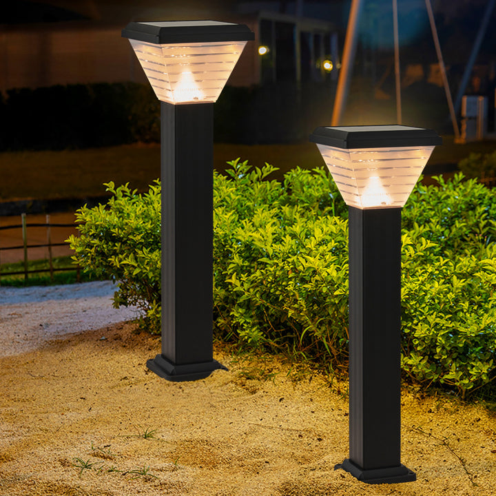 Luz exterior LED cuadrada cilíndrica solar minimalista moderna impermeable de ABS PC para jardín 