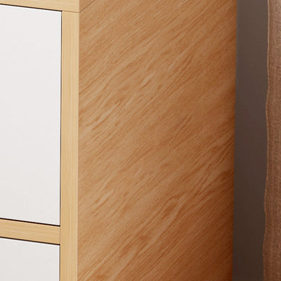 Table de chevet contemporain scandinave carré avec panneau artificiel, 2 tiroirs pour chambre 