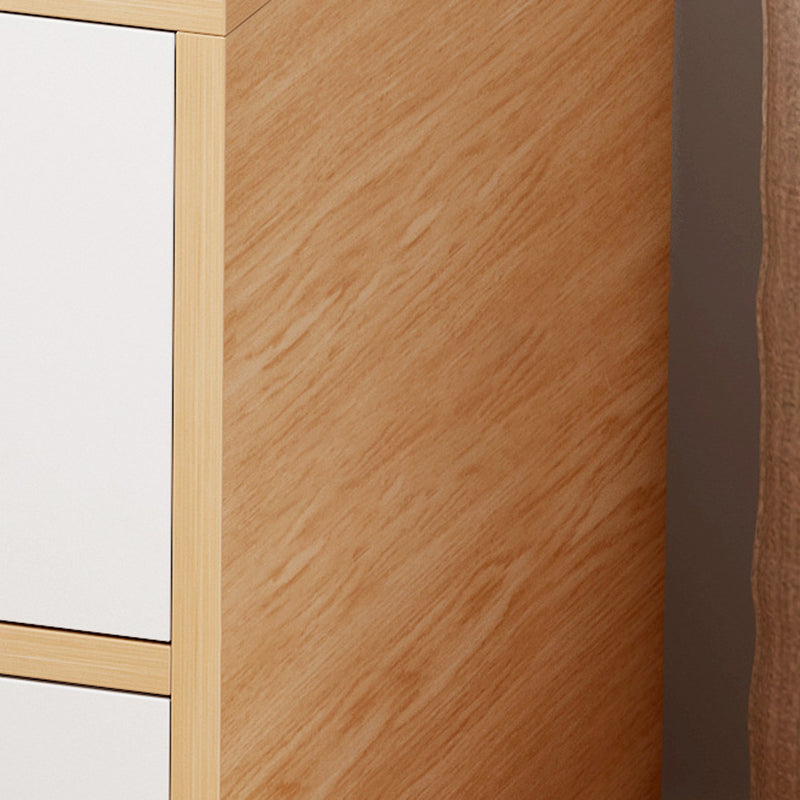 Table de chevet contemporain scandinave carré avec panneau artificiel, 2 tiroirs pour chambre 