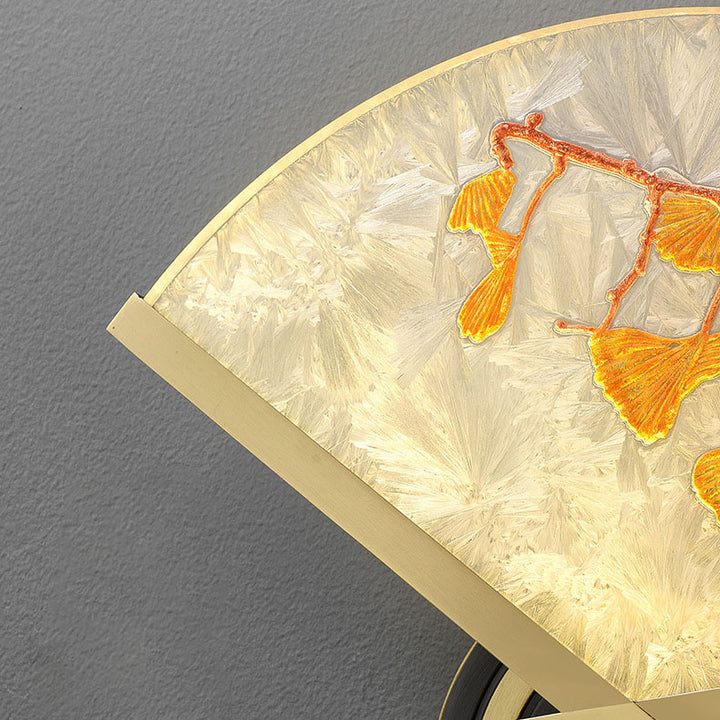Lámpara de aplique de pared LED de acrílico de magnesio y cobre acanalado chino tradicional para dormitorio 