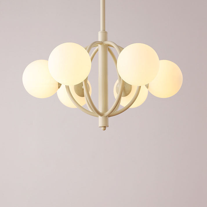 Moderner Übergangsleuchter aus Eisen und Glas mit 6 Lichtern für das Wohnzimmer 