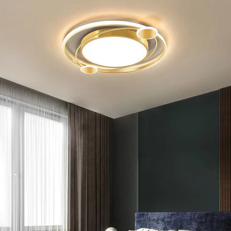 Plafonnier LED rond en fer acrylique de simplicité moderne pour chambre à coucher 