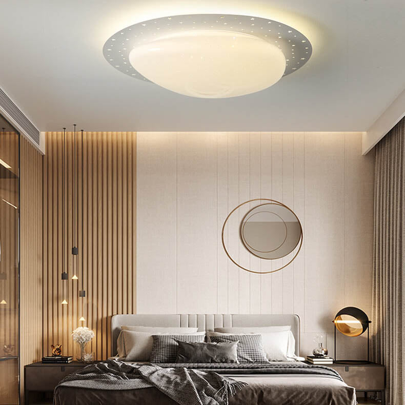 Modern Minimalist Creative Iron Acrylic Round Star LED Flush Mount Ceiling Light